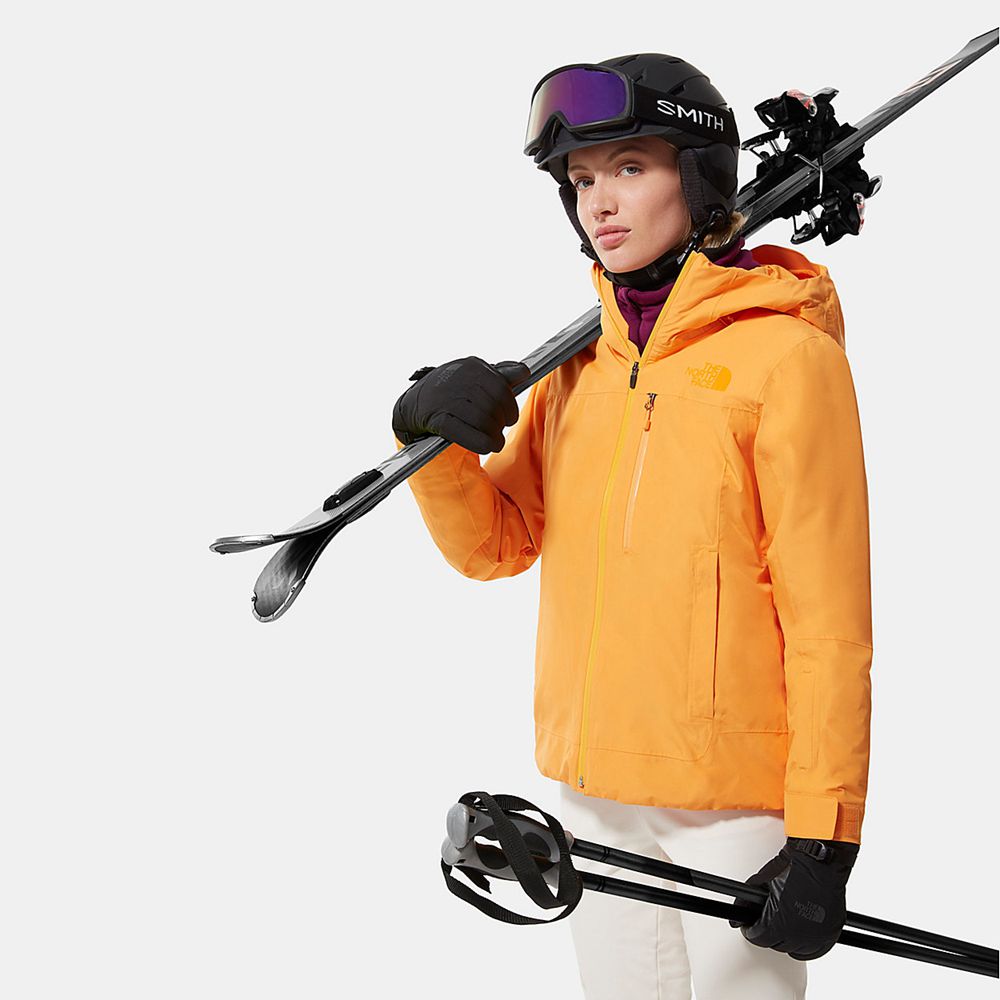 The North Face Ski Jacket Womens Australia - The North Face Descendit Orange Skiing And Snowboarding